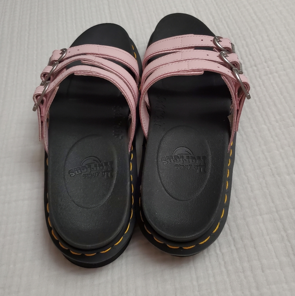 Dr Martens BLAIRE LEATHER SLIDE SANDALS Size 10 Classic Boho Retro Pastel Pink - Picture 11 of 16